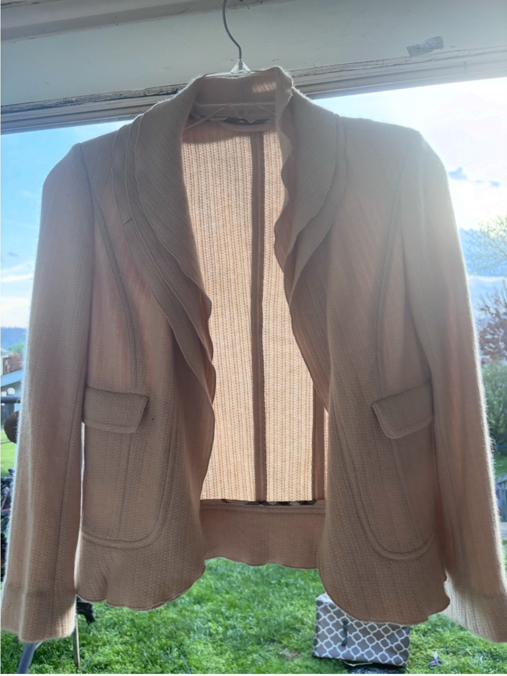 Burberry Blush Scalloped Open-Front Jacket